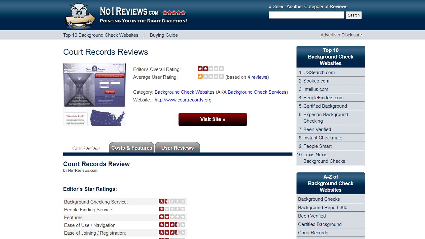 Court Records | CourtRecords.org Review - No1Reviews.com